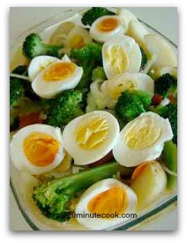 Cold Broccoli Salad Recipe with Hard Boiled Eggs and Potato