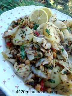Delicious Cabbage Salad Recipe with Potatoes, spiced with Gujerati spices