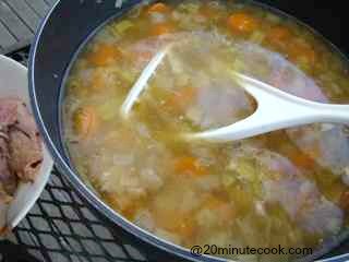 Either blend with a hand held blender of mash with your potato masher.